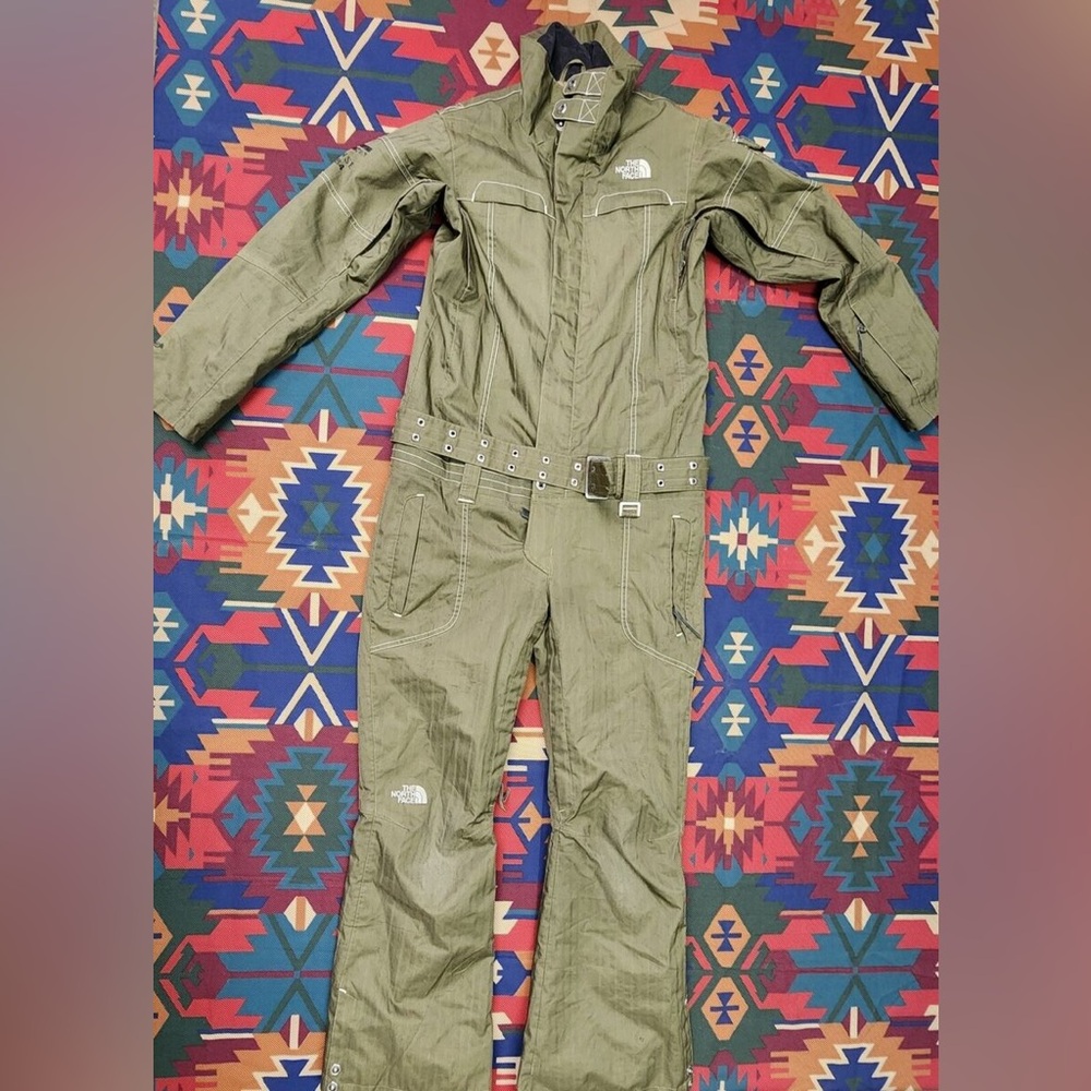 THE NORTH FACE Olive “flight” Ski Snowboarding Hiking One Piece Bodysuit - LARGE